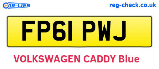FP61PWJ are the vehicle registration plates.