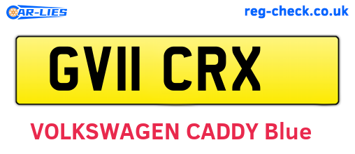 GV11CRX are the vehicle registration plates.