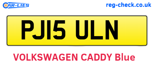 PJ15ULN are the vehicle registration plates.