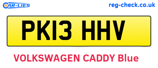 PK13HHV are the vehicle registration plates.