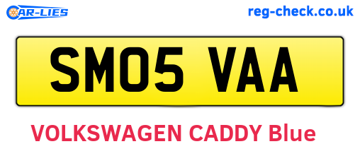 SM05VAA are the vehicle registration plates.