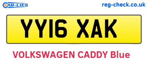 YY16XAK are the vehicle registration plates.