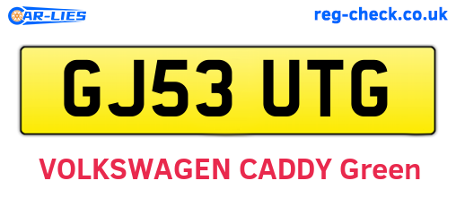 GJ53UTG are the vehicle registration plates.
