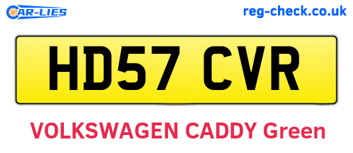 HD57CVR are the vehicle registration plates.