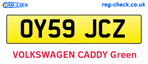 OY59JCZ are the vehicle registration plates.