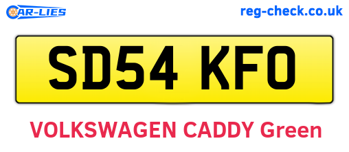 SD54KFO are the vehicle registration plates.