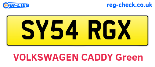 SY54RGX are the vehicle registration plates.