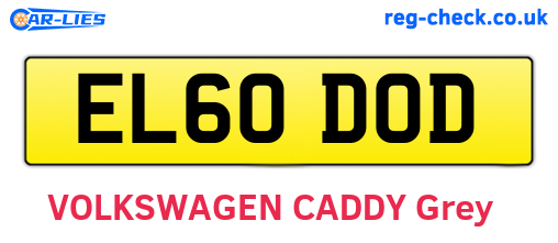 EL60DOD are the vehicle registration plates.