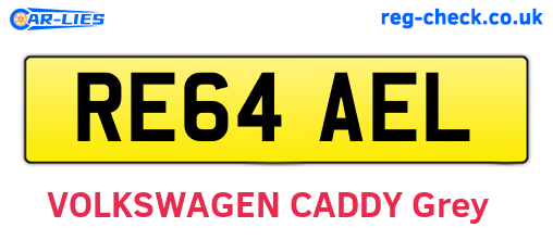 RE64AEL are the vehicle registration plates.