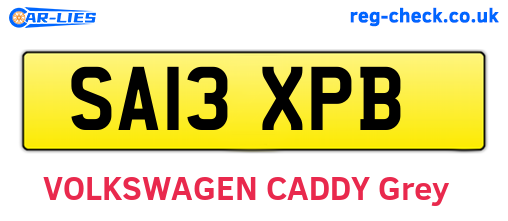 SA13XPB are the vehicle registration plates.