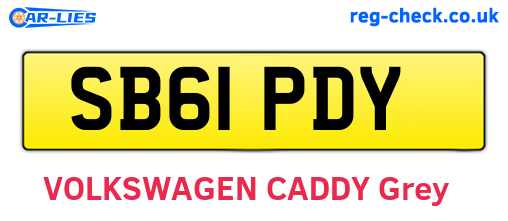 SB61PDY are the vehicle registration plates.