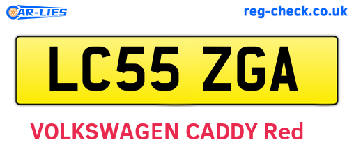LC55ZGA are the vehicle registration plates.