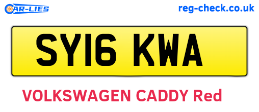 SY16KWA are the vehicle registration plates.