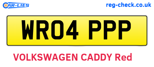 WR04PPP are the vehicle registration plates.