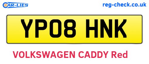 YP08HNK are the vehicle registration plates.
