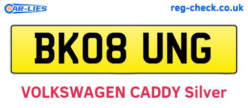 BK08UNG are the vehicle registration plates.