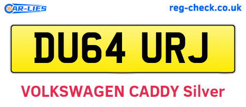 DU64URJ are the vehicle registration plates.