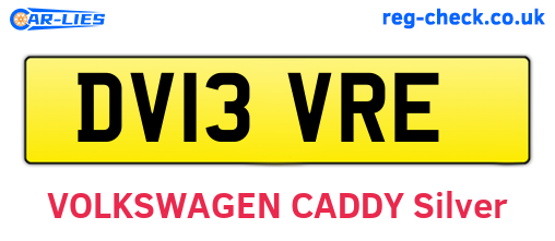 DV13VRE are the vehicle registration plates.