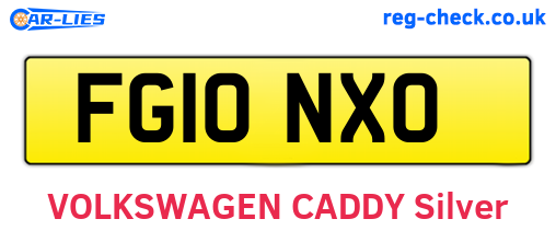 FG10NXO are the vehicle registration plates.