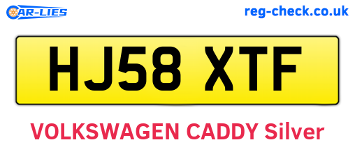 HJ58XTF are the vehicle registration plates.