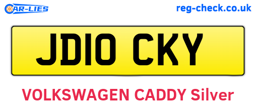 JD10CKY are the vehicle registration plates.