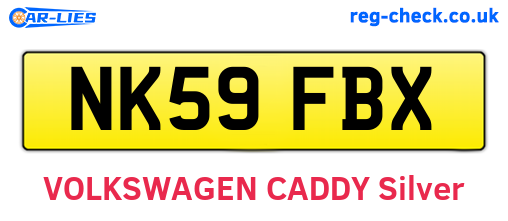 NK59FBX are the vehicle registration plates.