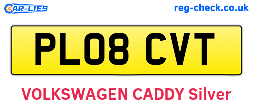 PL08CVT are the vehicle registration plates.