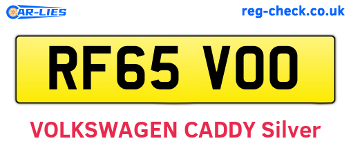 RF65VOO are the vehicle registration plates.