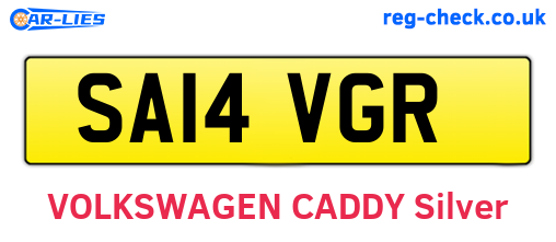 SA14VGR are the vehicle registration plates.