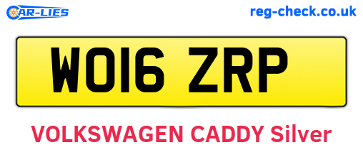 WO16ZRP are the vehicle registration plates.