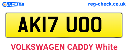 AK17UOO are the vehicle registration plates.
