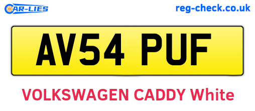 AV54PUF are the vehicle registration plates.