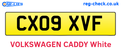 CX09XVF are the vehicle registration plates.