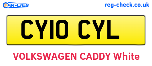 CY10CYL are the vehicle registration plates.