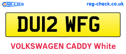 DU12WFG are the vehicle registration plates.