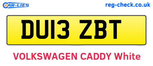 DU13ZBT are the vehicle registration plates.