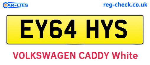 EY64HYS are the vehicle registration plates.