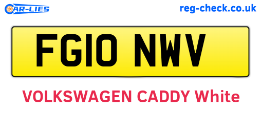 FG10NWV are the vehicle registration plates.