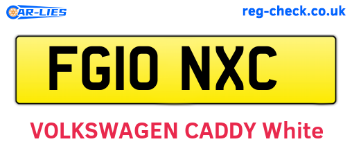 FG10NXC are the vehicle registration plates.