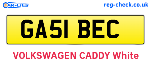 GA51BEC are the vehicle registration plates.