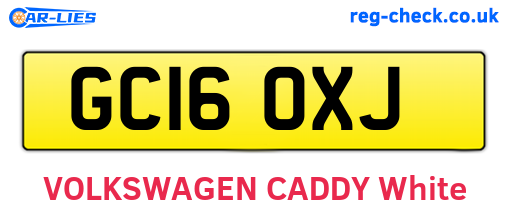 GC16OXJ are the vehicle registration plates.