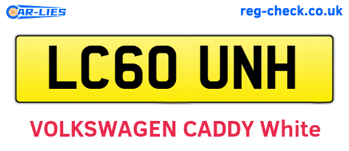 LC60UNH are the vehicle registration plates.