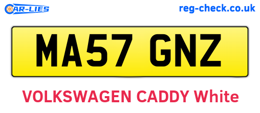 MA57GNZ are the vehicle registration plates.