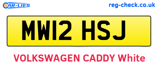 MW12HSJ are the vehicle registration plates.