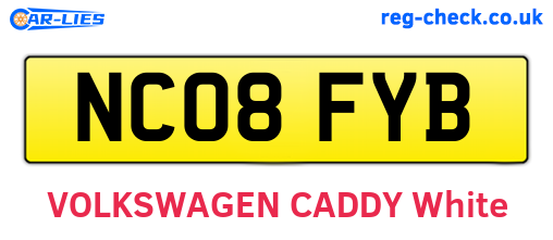 NC08FYB are the vehicle registration plates.