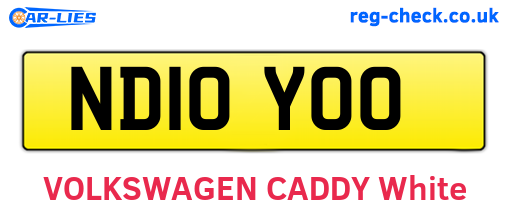 ND10YOO are the vehicle registration plates.