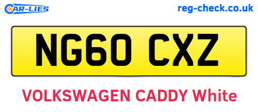 NG60CXZ are the vehicle registration plates.
