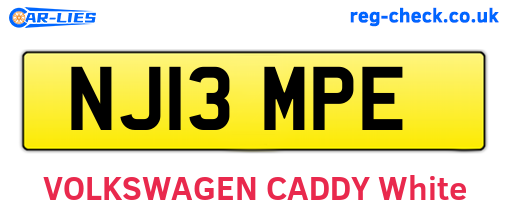 NJ13MPE are the vehicle registration plates.