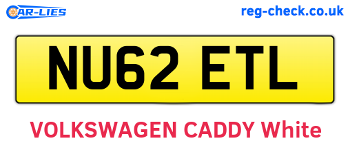 NU62ETL are the vehicle registration plates.