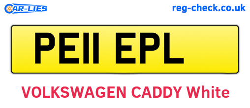 PE11EPL are the vehicle registration plates.